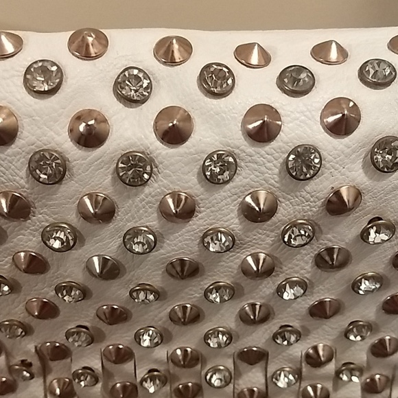 White cross body with diamond and gold studs - Picture 3 of 4